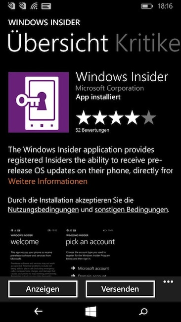 Registrieren Sie sich als Windows Insider