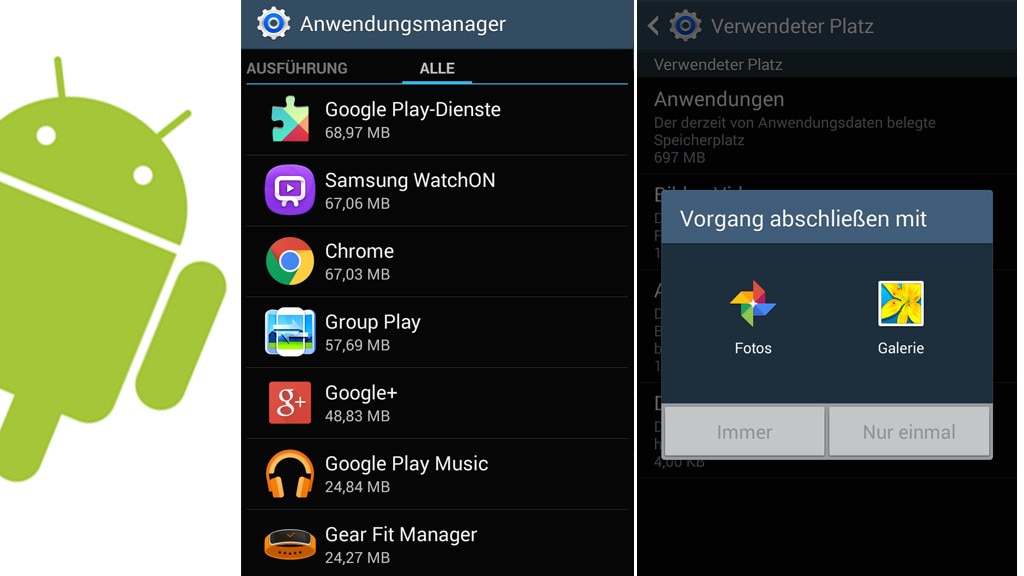 Android: Speicher prüfen und verwalten