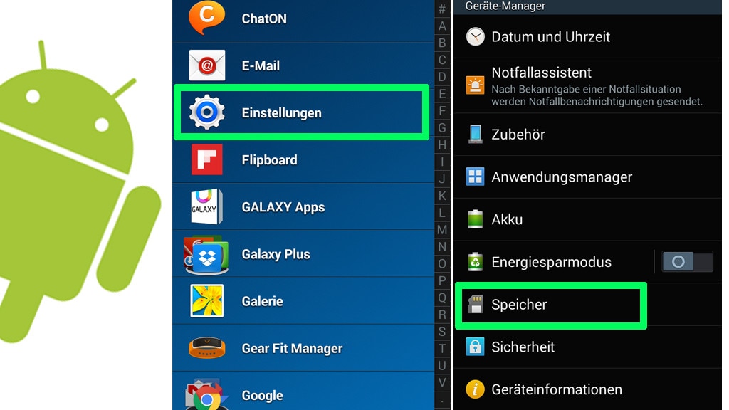 Android: Speicher prüfen und verwalten