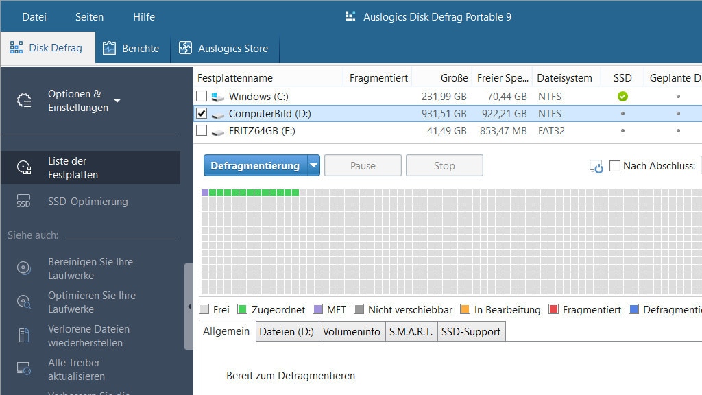 Auslogics Disk Defrag Portable