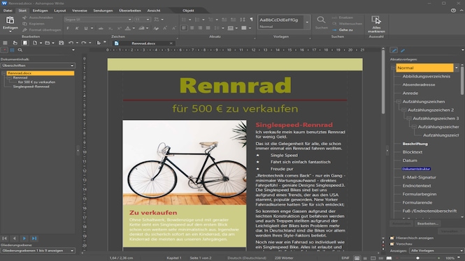 Screenshot aus Ashampoo Office 9