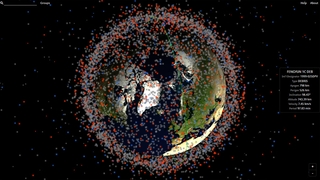 Karte Erde Weltraum-Schrott