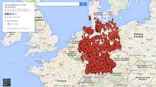 Google Maps mit Asylbewerberheimen