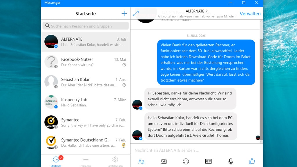 Facebook Messenger: Chatten mit Bekannten