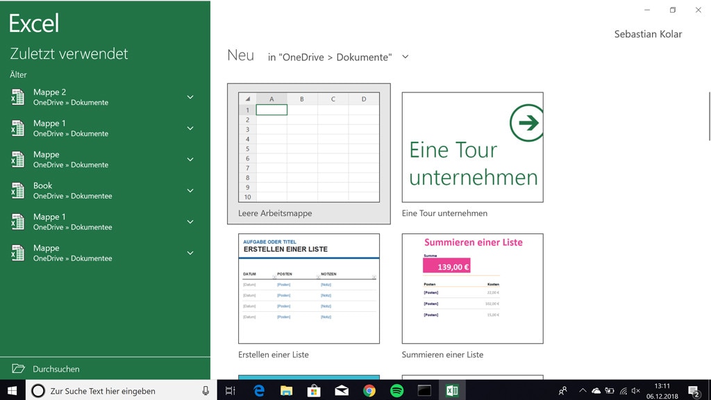 Microsoft Excel Mobile (Windows-10-App)