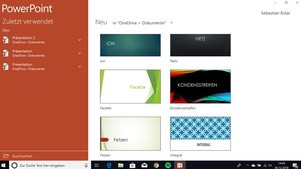 Microsoft PowerPoint Mobile (Windows-10-App)