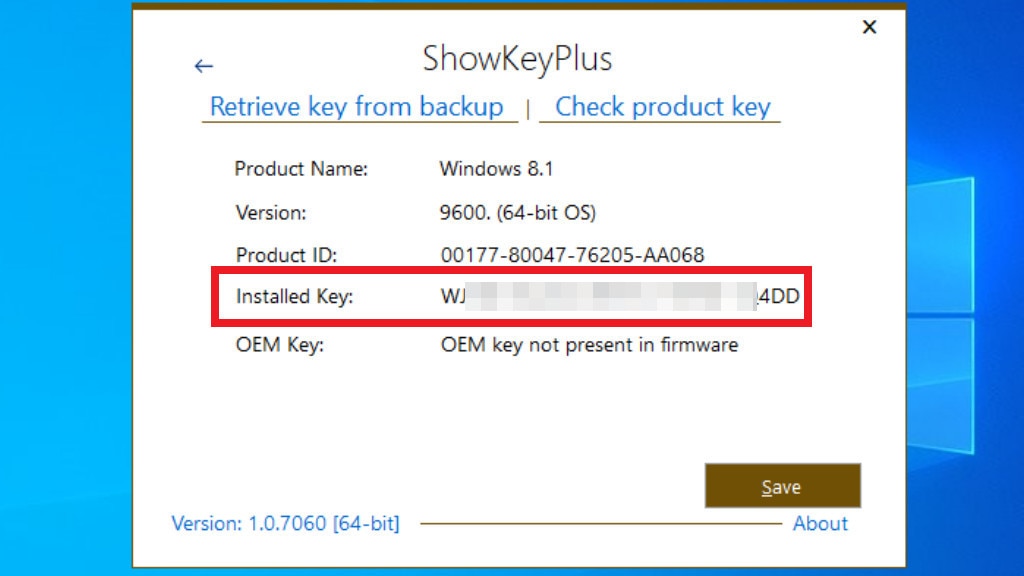 ShowKeyPlus: Windows-Key auslesen
