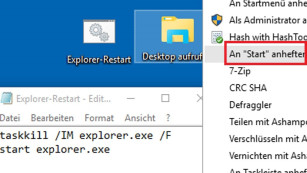 Windows 10: Fehlende Desktop-Kachel nachrüsten Umweg Explorer-Neustart: Er leitet zur Arbeitsoberfläche, kommt selten infrage. Doch die Maßnahme verbessert teils das Tempo. © COMPUTER BILD