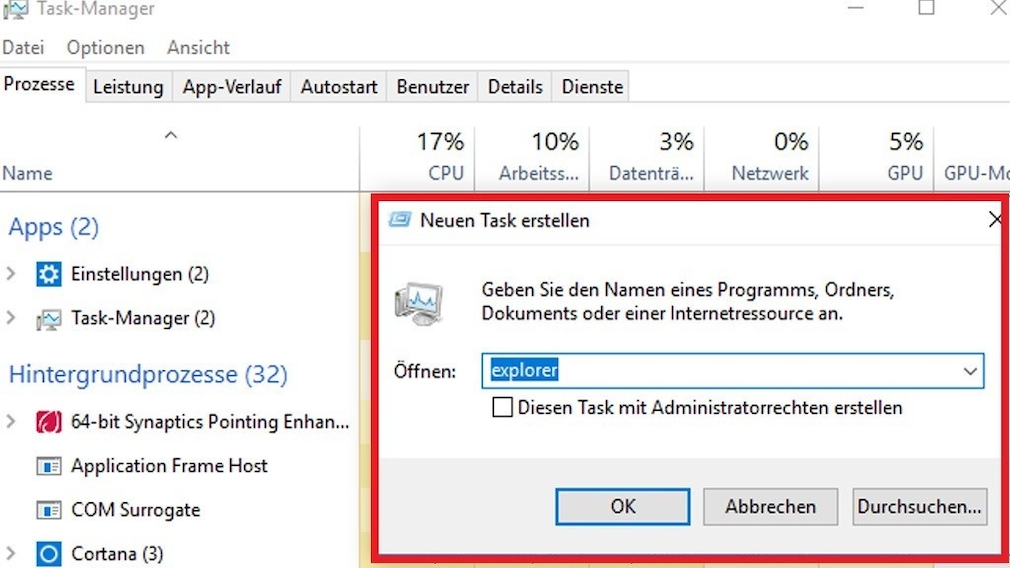Windows 7/8/10: Quit crashed programs