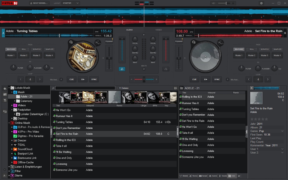 Screenshot aus VirtualDJ