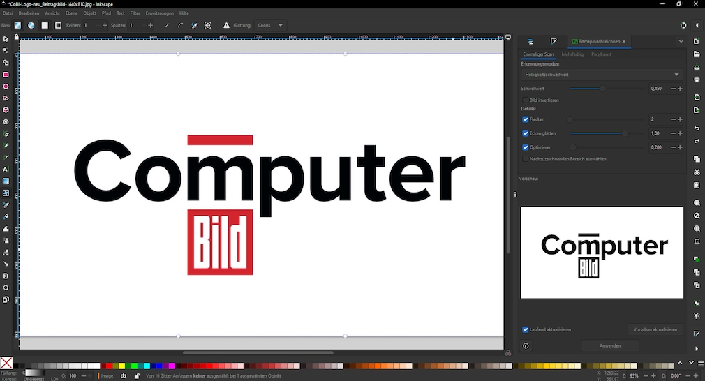 Screenshot aus Inkscape