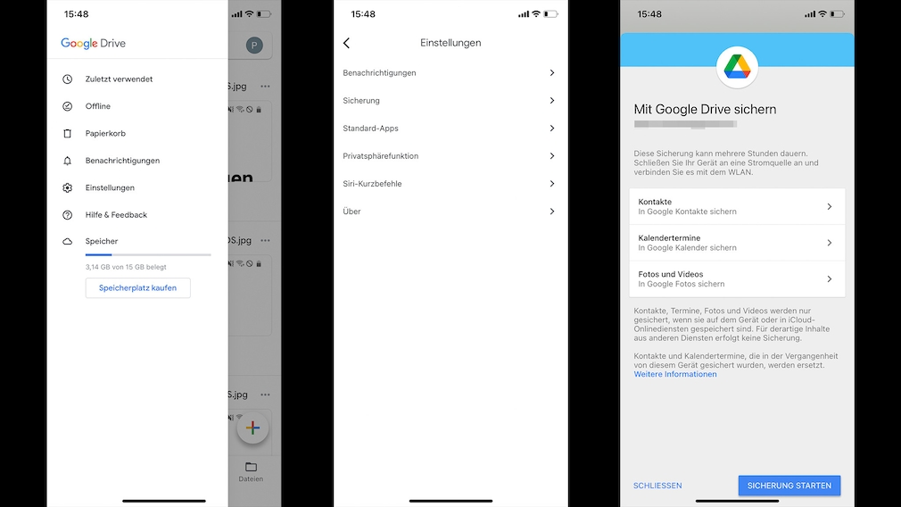 iPhone auf Android: Google Drive