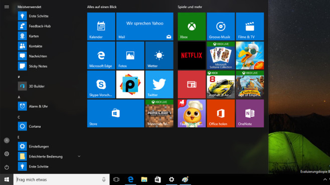 Windows 10: Alle Programme im Startmenü © COMPUTER BILD