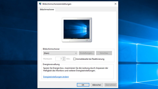 Windows 10: Bildschirmschoner einstellen © COMPUTER BILD