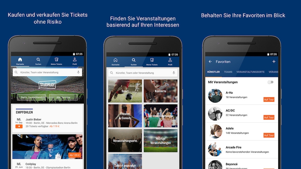 Tickets mobil einkaufen mit StubHub COMPUTER BILD