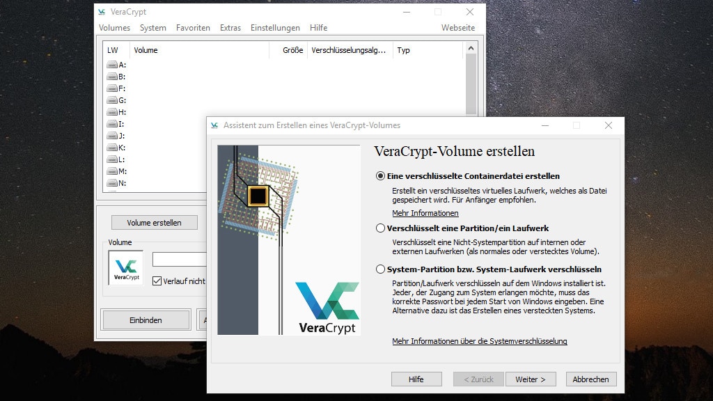 VeraCrypt verschlüsselt Dateien