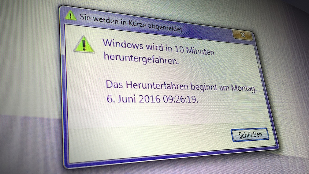 Windows 7/8/10: Automatisch herunterfahren