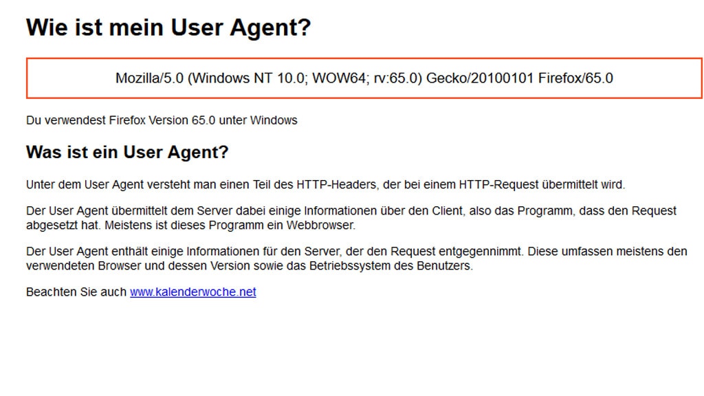 about:config: User-Agent ändern