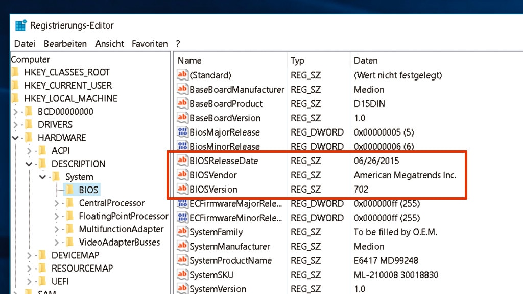 BIOS Identifizieren
