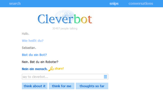 Cleverbot: Chatten wie mit einem Menschen © COMPUTER BILD