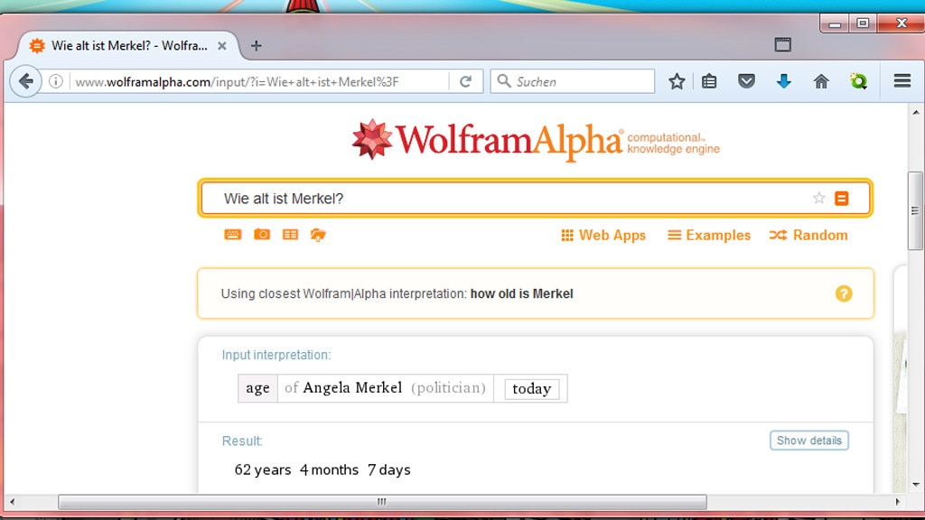Wolfram Alpha: Wissensdatenbank, die Sprache versteht