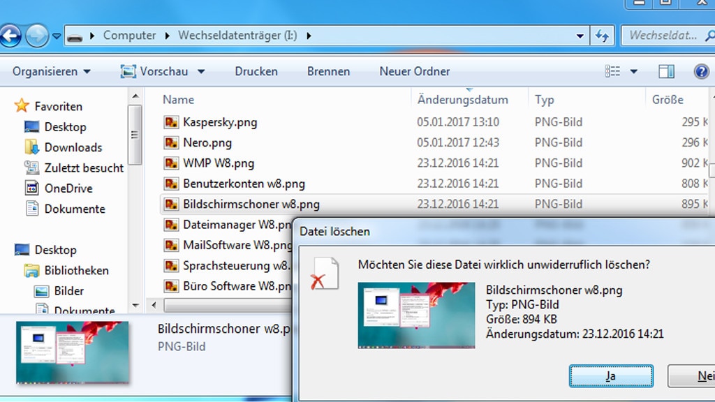 Dateien nicht auf dem USB-Stick lagern