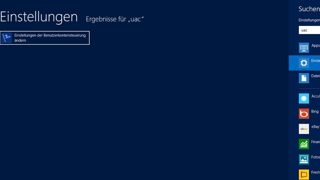 Einfluss auf UAC-Einstellungen nehmen