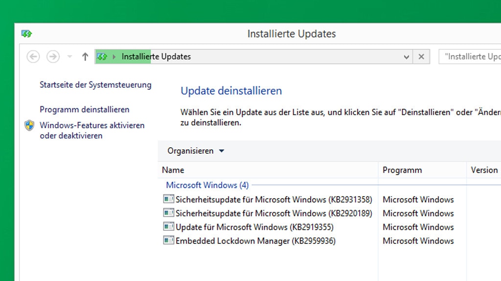 Installierte Updates