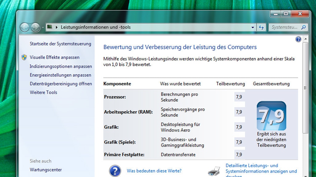 Leistungsinformationen und -tools