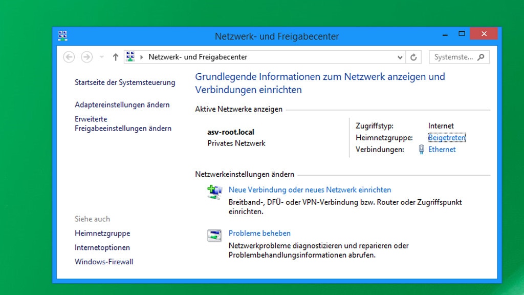 Netzwerk- und Freigabecenter