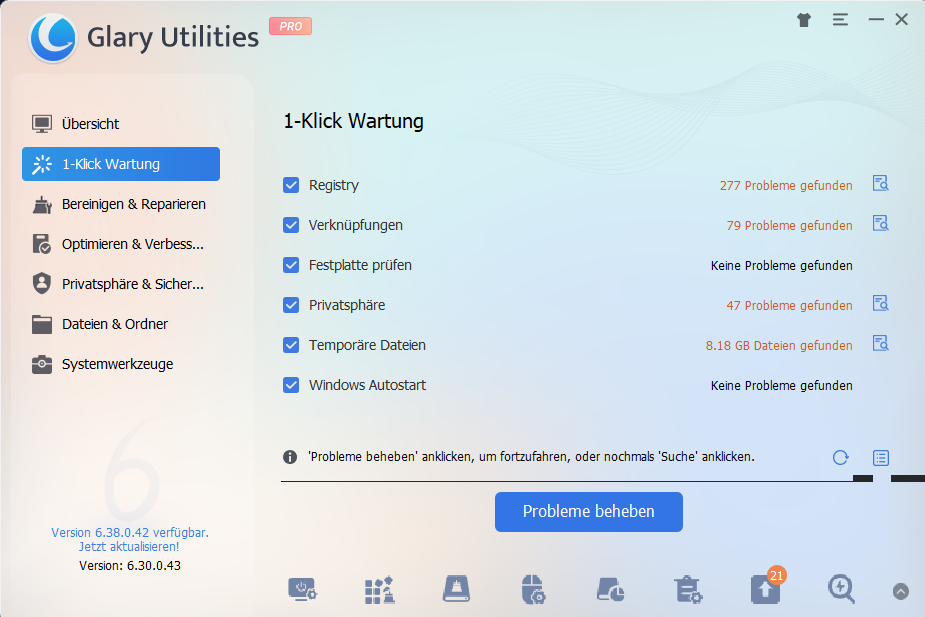 Glary Utilities Pro – Kostenlose Vollversion