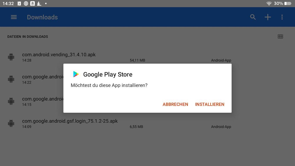 Google Play Store auf dem Amazon Fire Tablet installieren