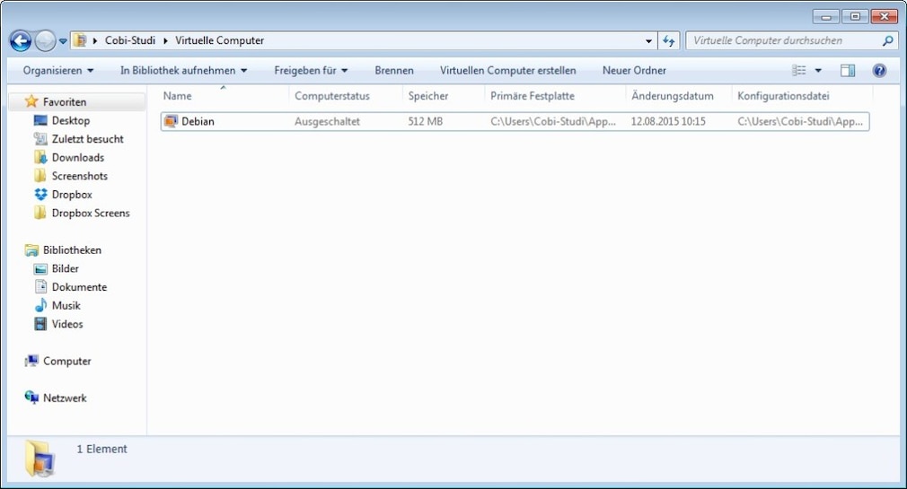 Screenshot 1 - Windows Virtual PC