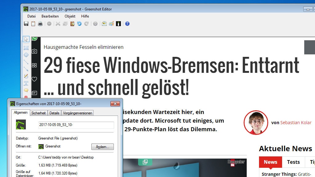 Greenshot Screenshots direkt hochladen COMPUTER BILD