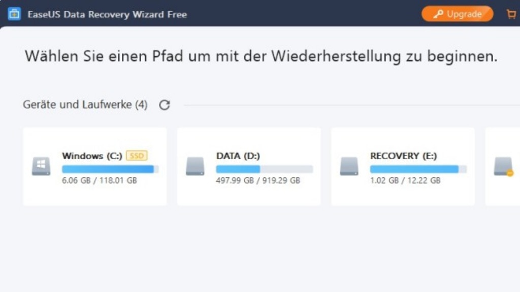 EaseUS Data Recovery Wizard Free: Dateien retten
