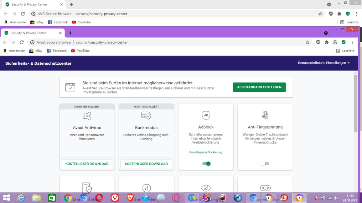 Avast Secure Browser und AVG Secure Browser