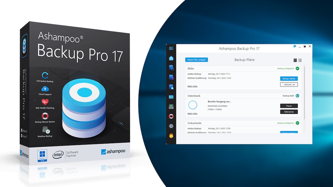Ashampoo Backup Pro 17 – Kostenlose Vollversion: Partitionen sichern