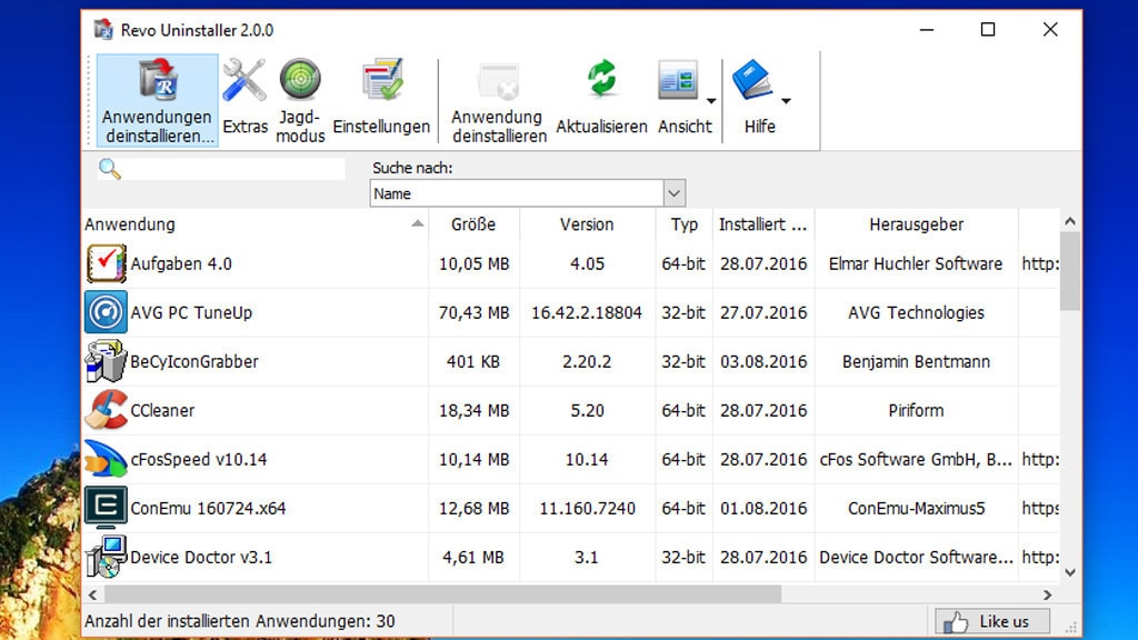 Revo Uninstaller: Programme gründlich tilgen