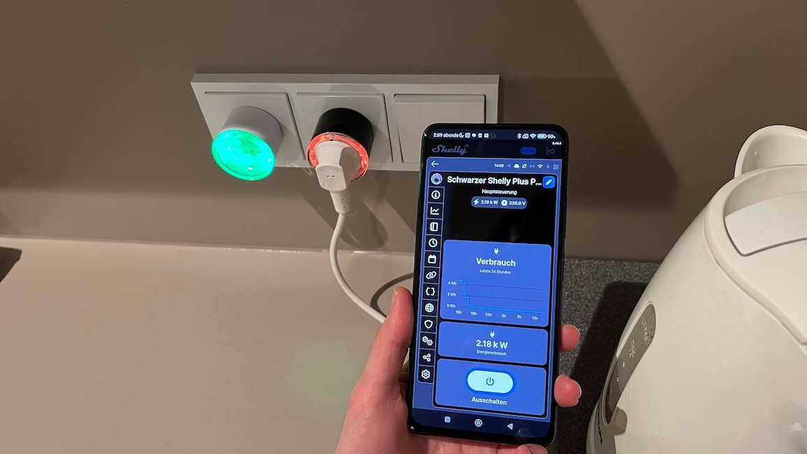 Shelly Plus Plug S, Home Automation, Power Outlet, Generation 2, Home Automation, Wi-Fi & Bluetooth, Electricity Meter, Compatible with Alexa & Google Assistant, Multicolor LED Indicator