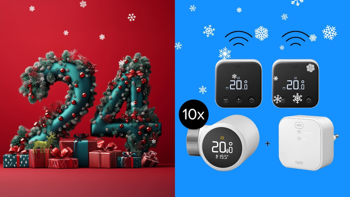 1 x tado° X Starter Kit Smartes Heizkörperthermostat 10er-Set + Bridge + 2er-Set Funk-Temperatursensor