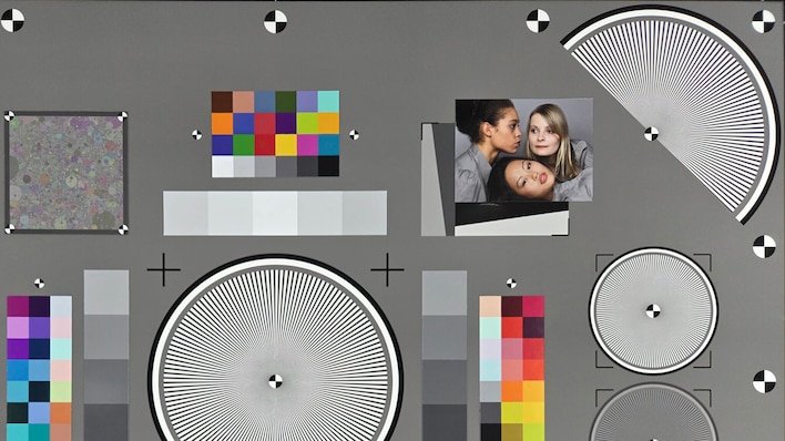 Technischer Test der Fotoqualität: Testchart-Ausschnitte aus dem Fotostand