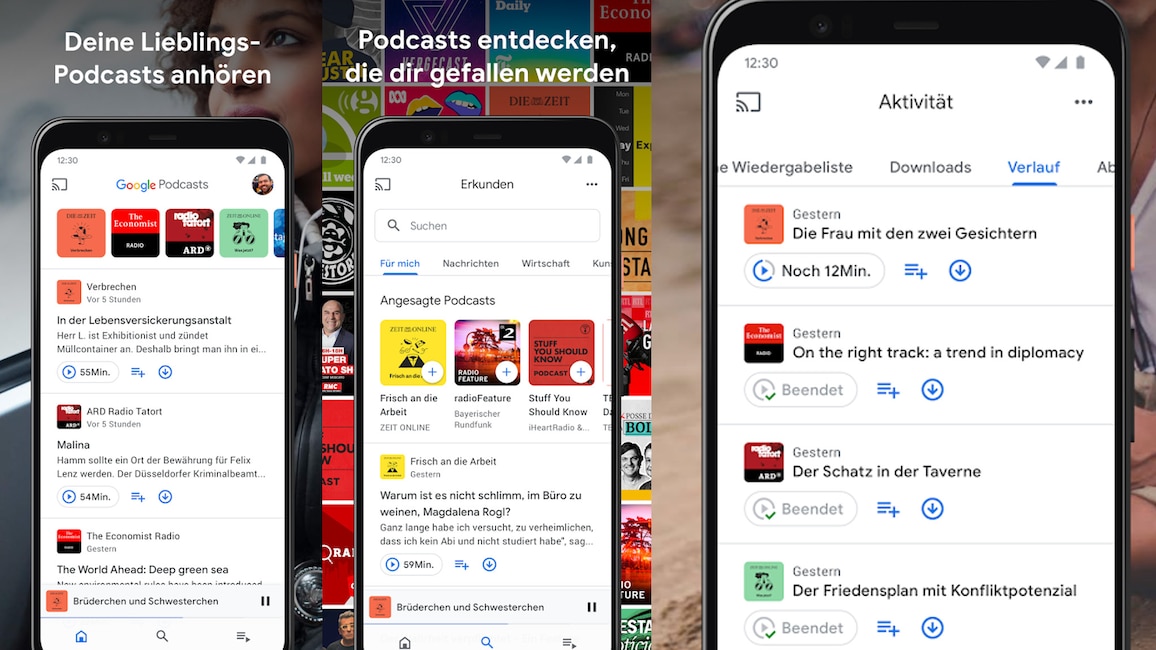 Google Podcasts (App): Podcasts streamen