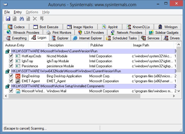 Autoruns: Programm-Start verhindern