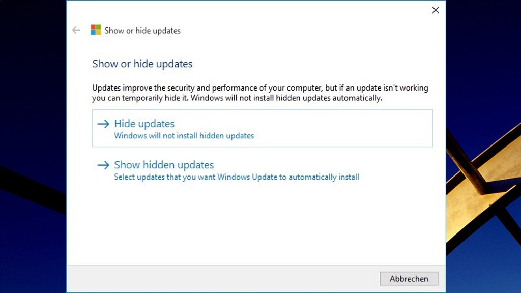 Microsoft Hotfix: Windows-10-Updates ausblenden oder blockieren (Tuning)