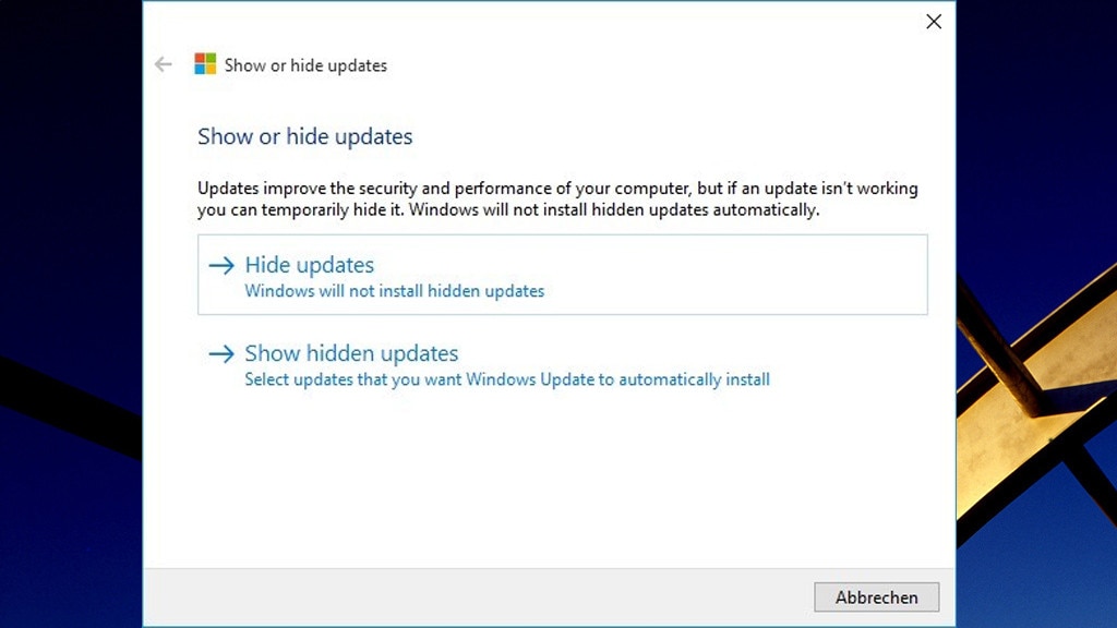 Microsoft Hotfix: Windows-10-Updates ausblenden oder blockieren (Tuning) Microsoft Hotfix: Windows-10-Updates ausblenden oder blockieren (Tuning)