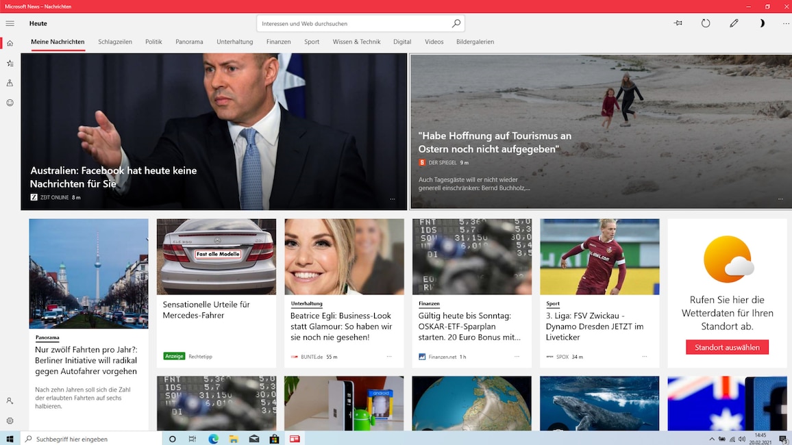 Microsoft News: Nachrichten (Windows-10-App)