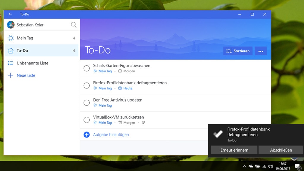 Microsoft To-Do (Windows-10-App, Büro)