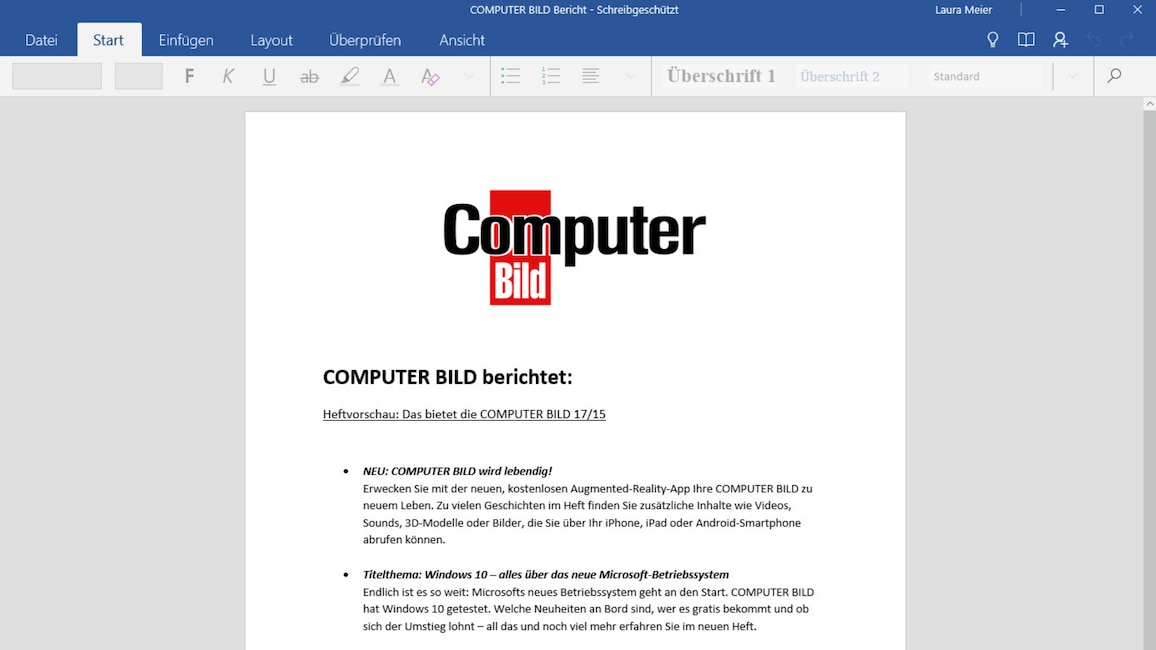 Microsoft Word Mobile (Windows-10-App, Büro)