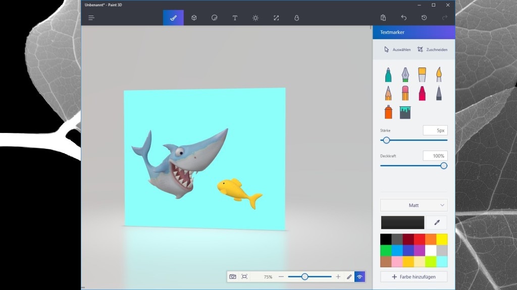 Unterhaltung: Microsoft Paint 3D (Windows-10-App) Unterhaltung: Microsoft Paint 3D (Windows-10-App)