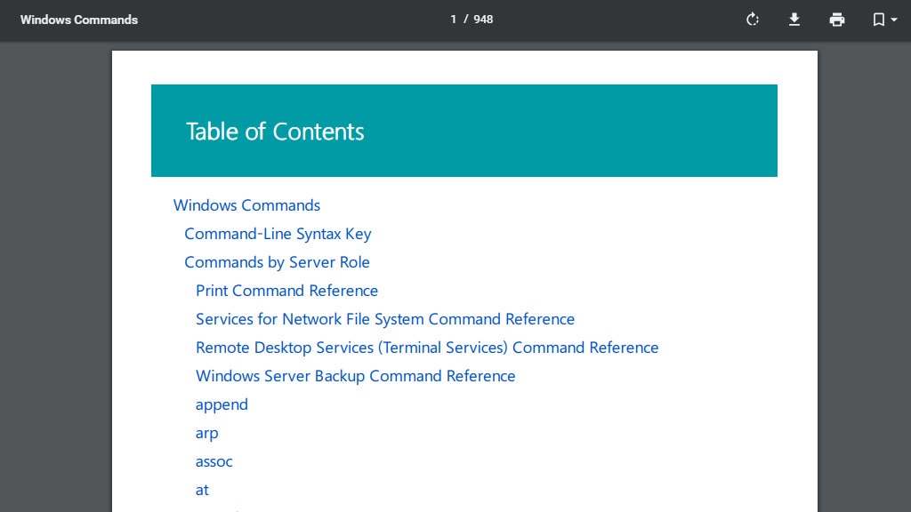 Windows Commands Reference: Alle Kommandozeilen-Befehle von Microsoft als PDF (Tuning)